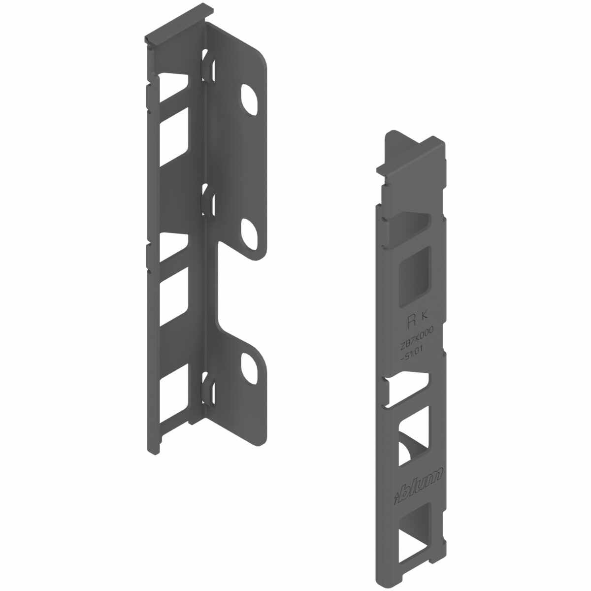 LEGRABOX Holzrückwandhalter, Höhe K (144 mm), links/rechts, oriongrau matt