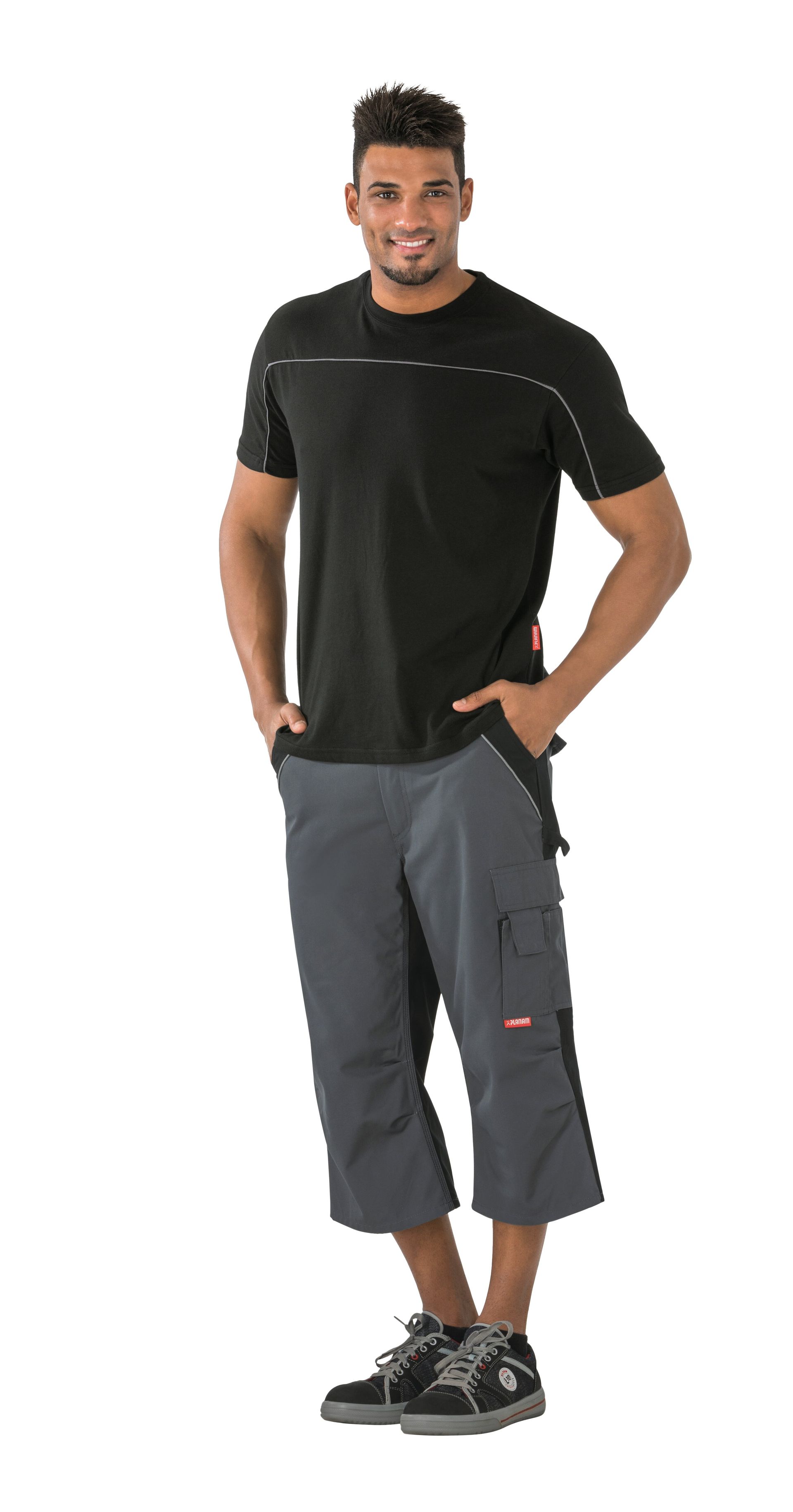 Planam 3/4-Hose Plaline schiefer/schwarz Gr. XS