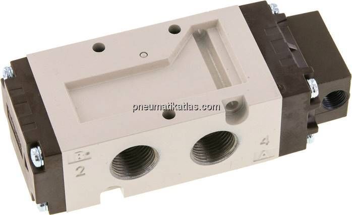 5/2-Wege Pneumatikventil, G 3/8" (Pilot G 1/8"), Federrückstellung