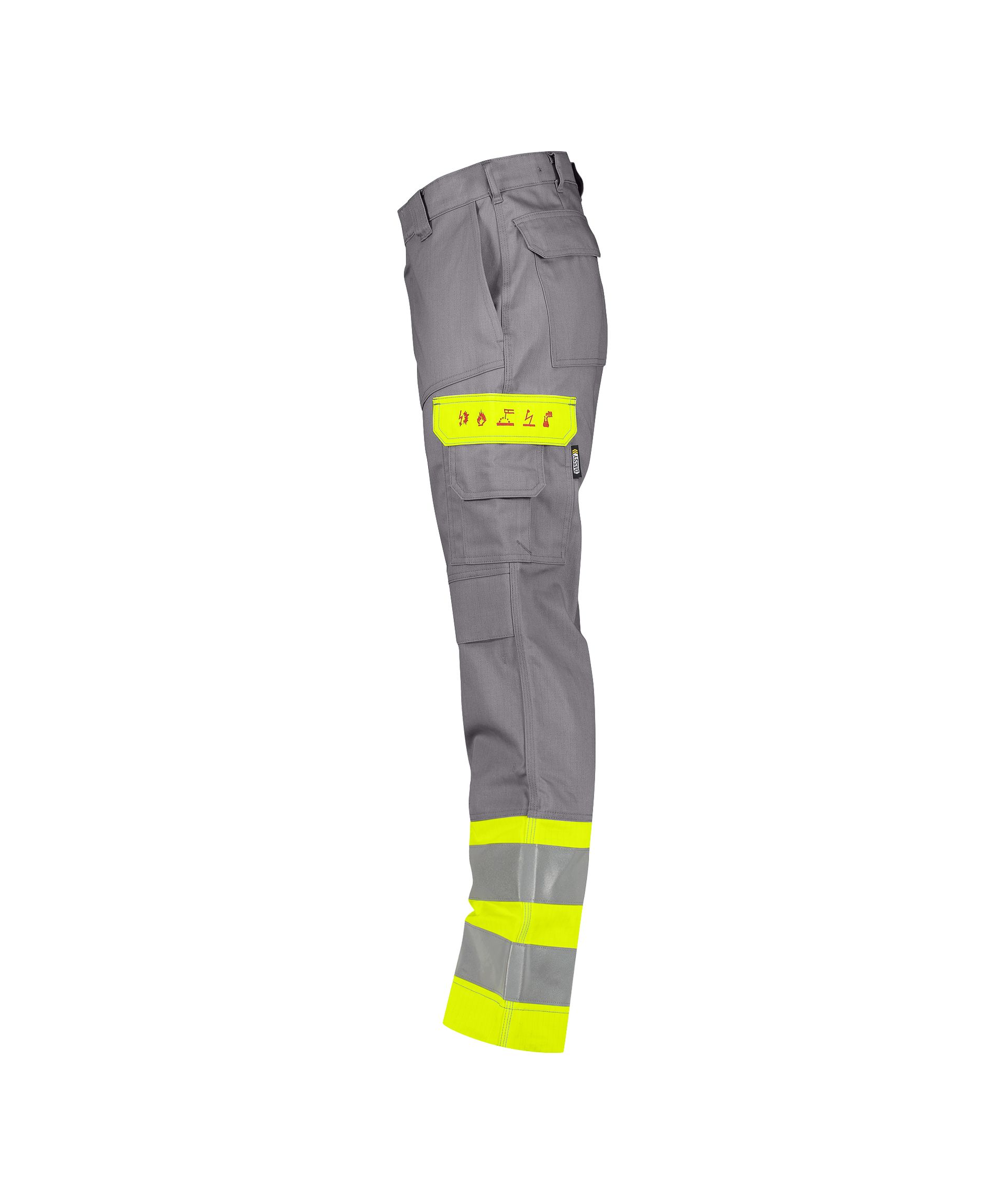 DASSY® Lenox - Multinorm Warnschutzhose mit Kniepolstertaschen - graphitgrau/neongelb, Gr. 42