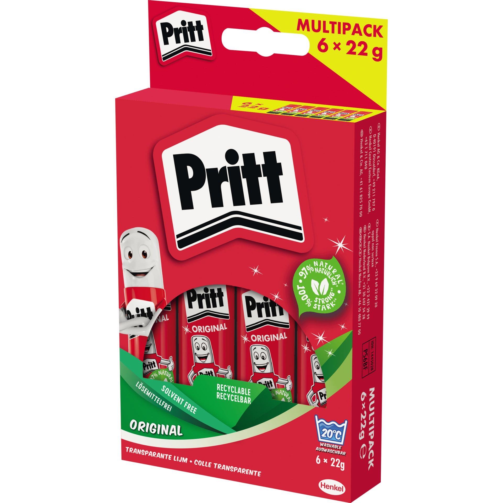 Klebestift 22g Kunststoffhülse 6 St./Pack.