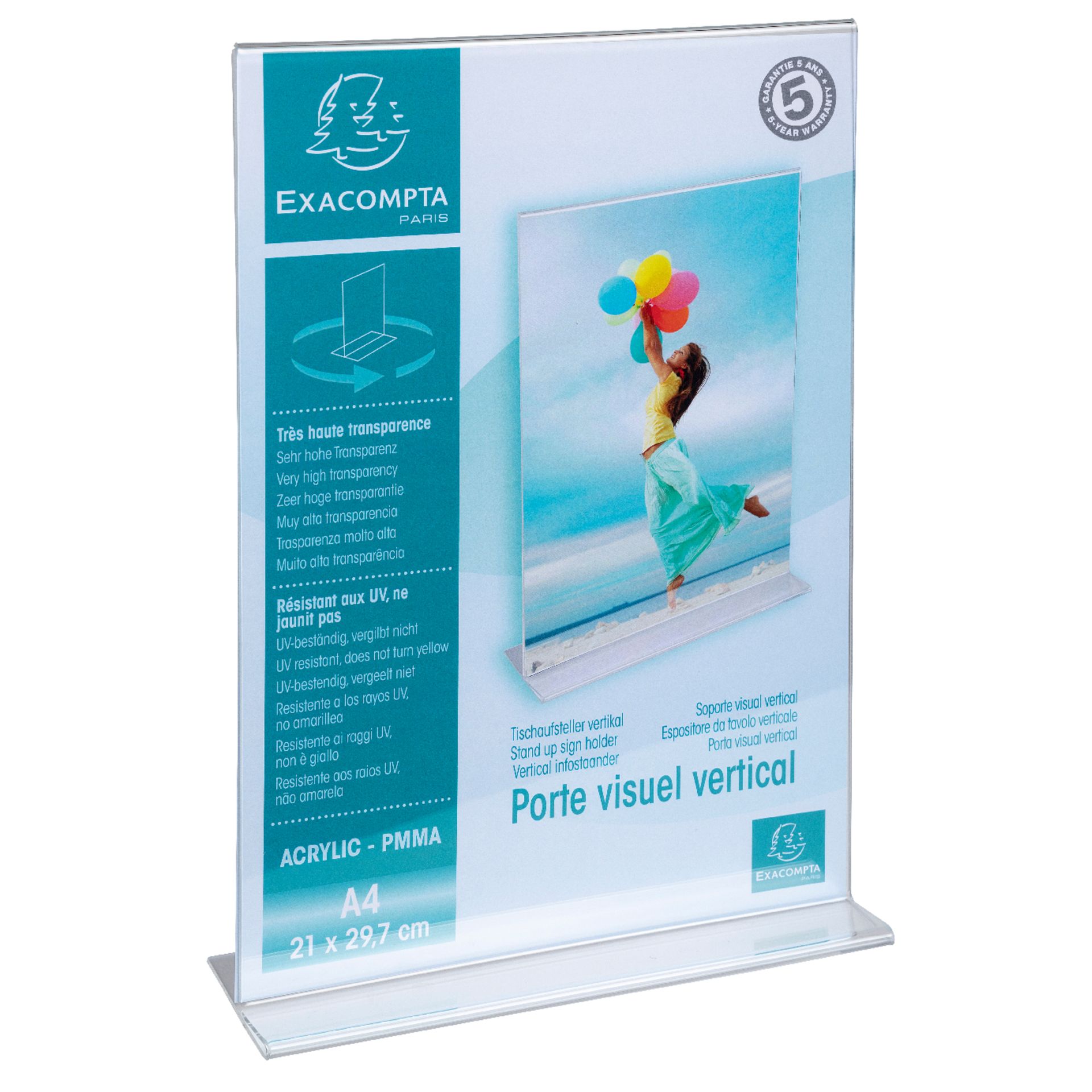 Prospekthalter T-Form PMMA A4