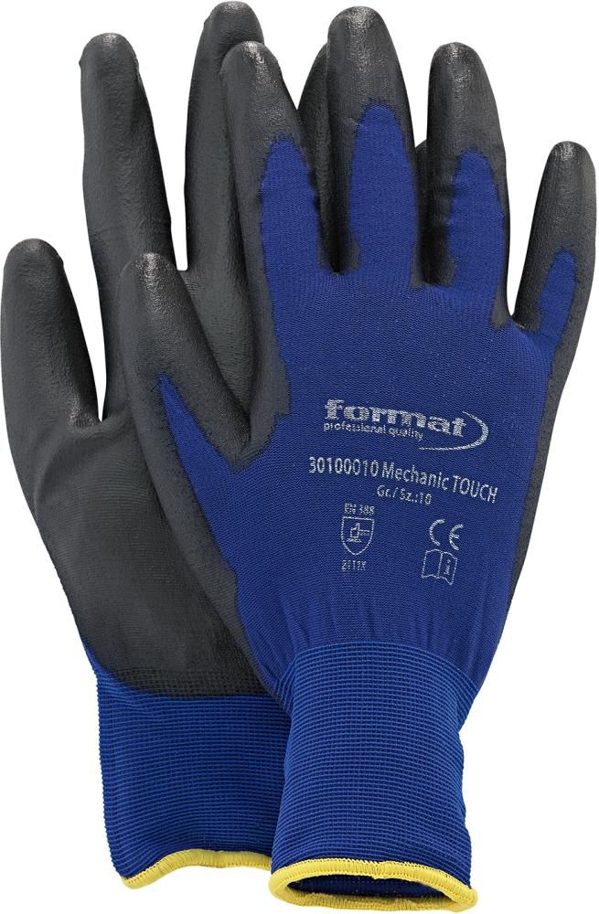 Handschuh MechanicTouch, Gr.6,blau/schw.,FORMAT