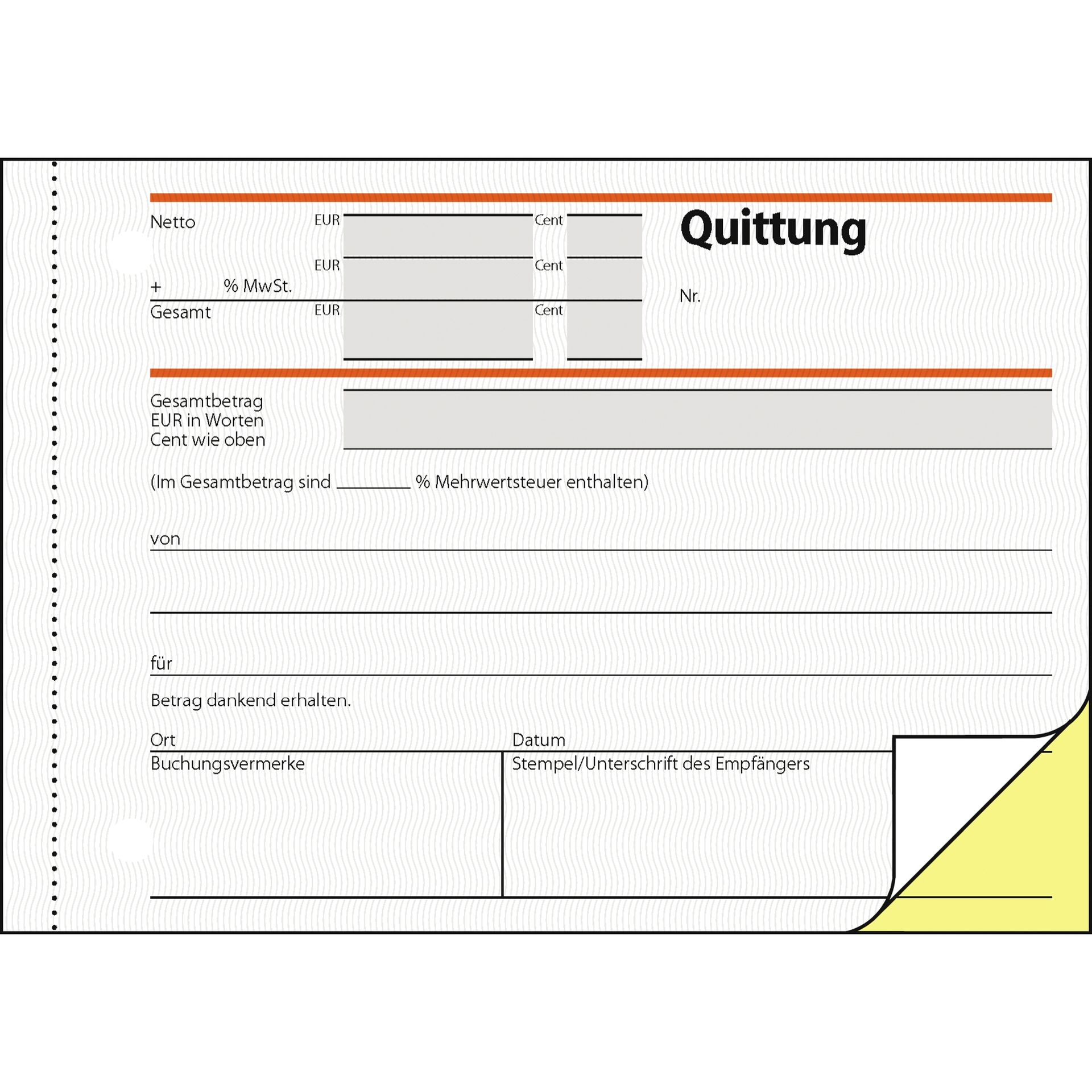 Quittungsblock A6 quer sd 2x40Bl
