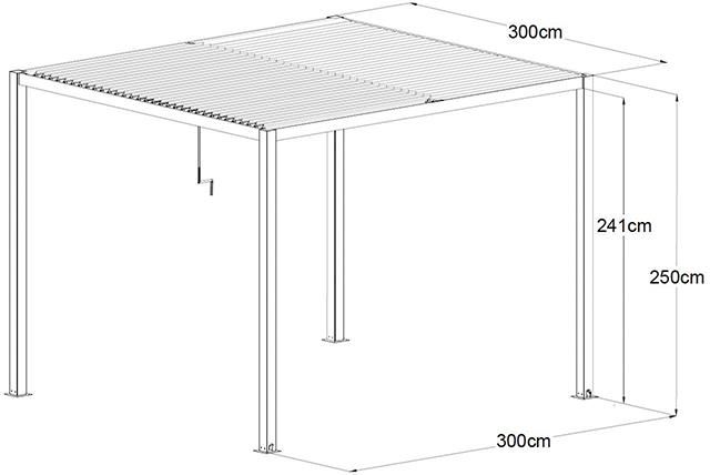 Terrassenürdachung 9m² iokimatisch 3x3 m