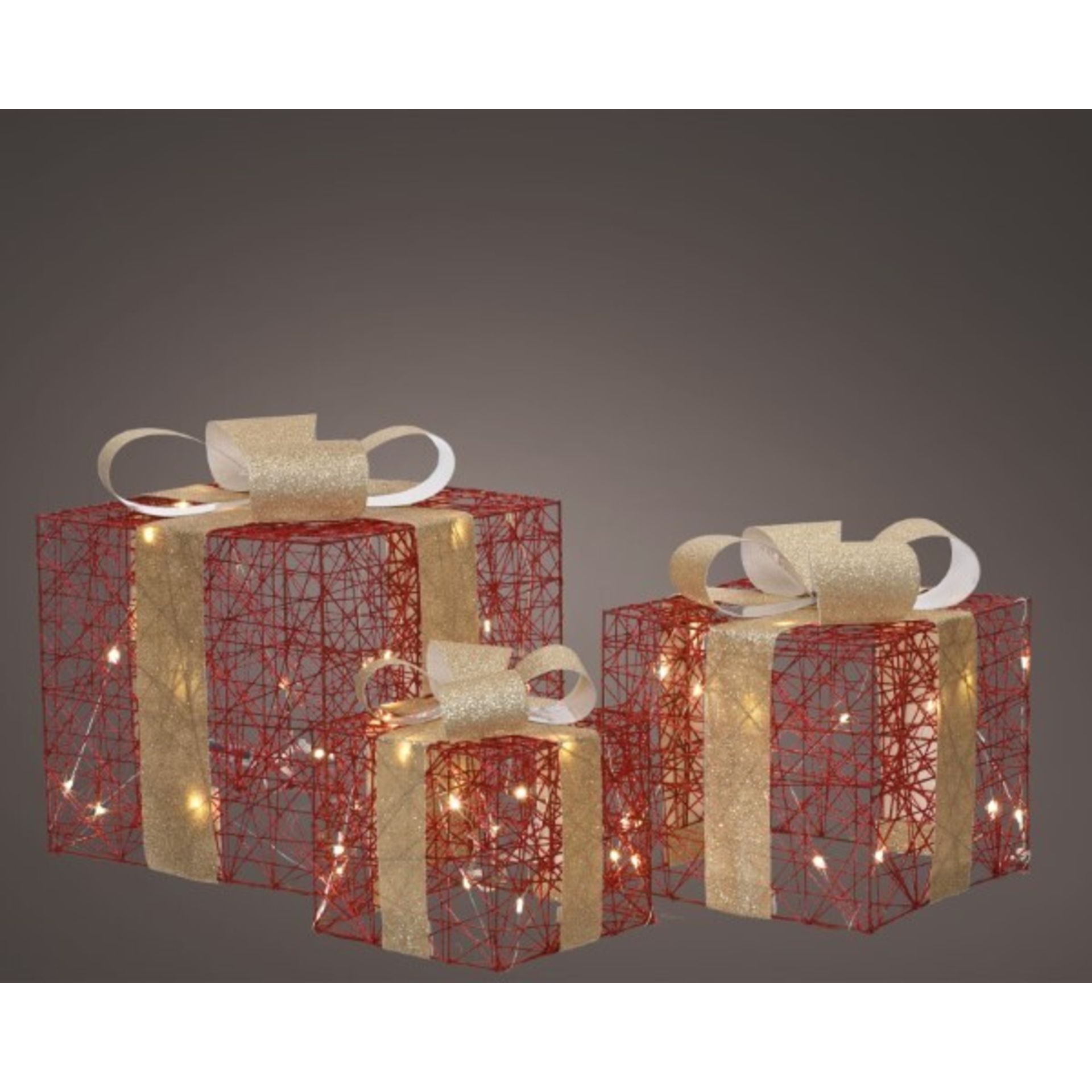 Geschenkschachtel Lichtfigur LED 25X28X25cm rt