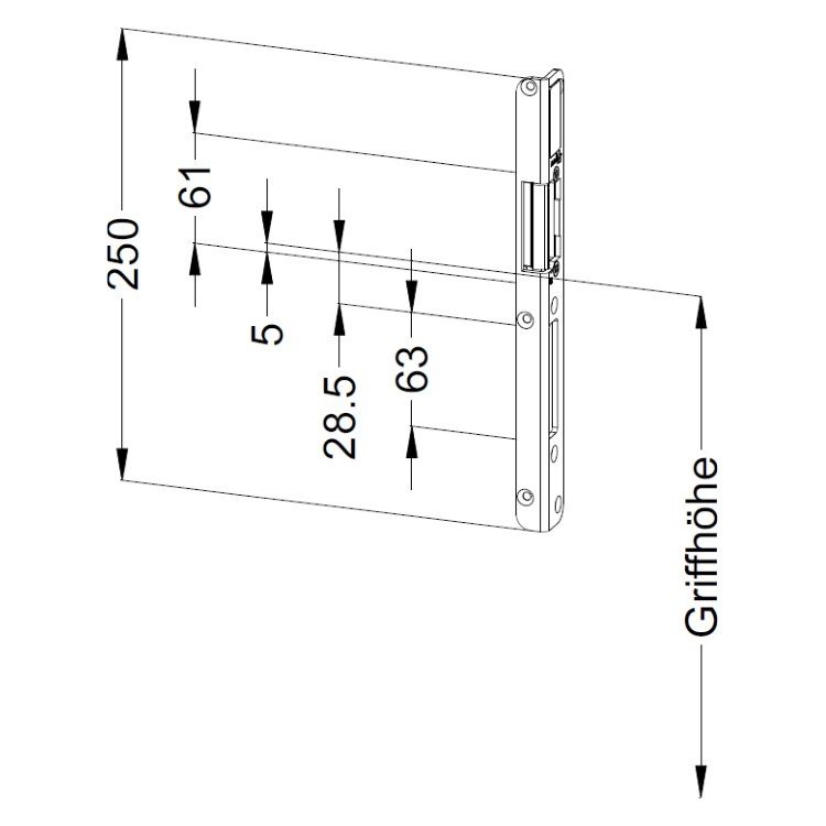 WINKHAUS Mittelschliessblech 9mm