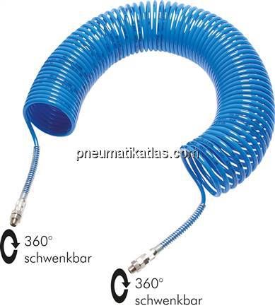 PA-Spiralschlauch G 1/8"-6 x 4 mm, 2,5 mtr. Arbeitslänge