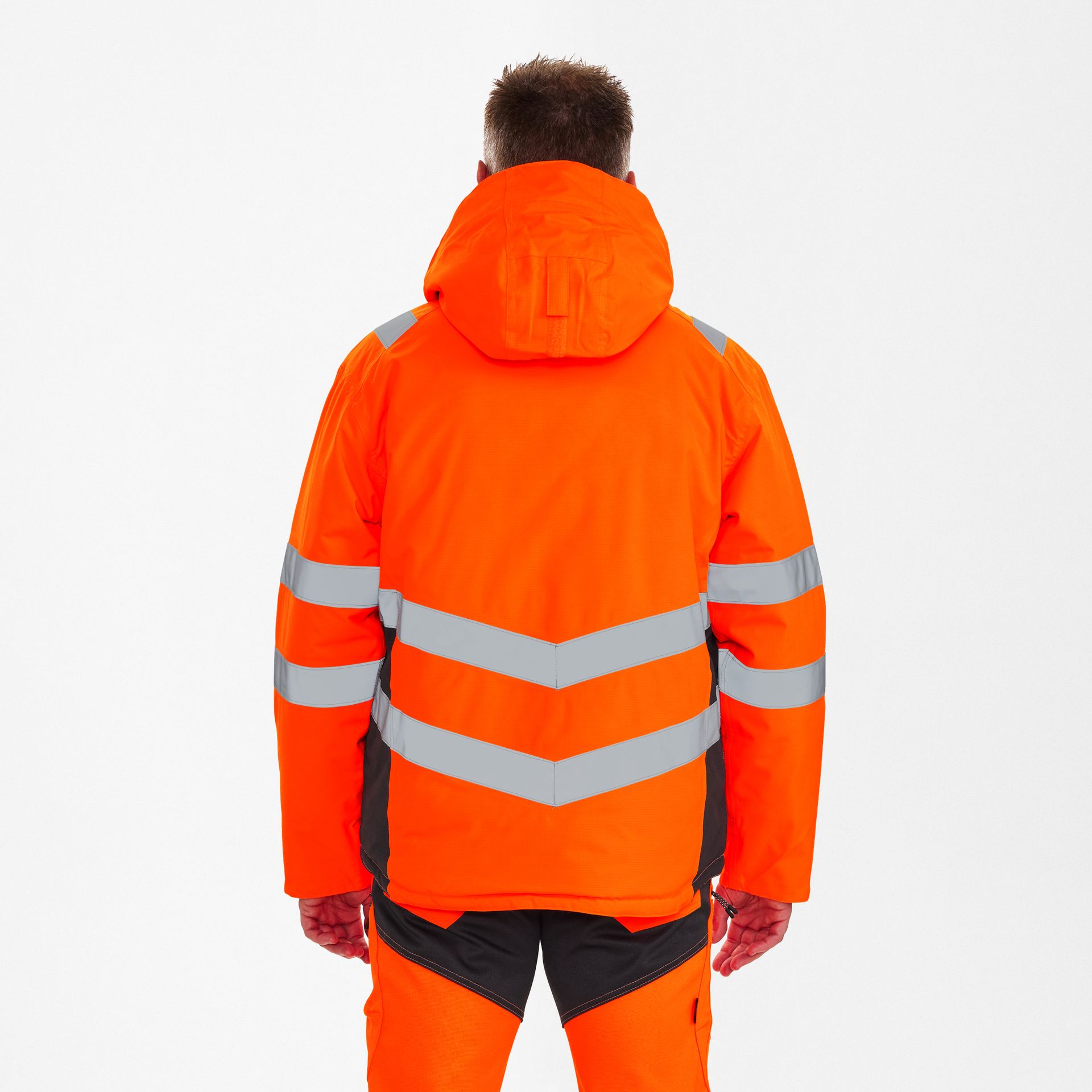 Safety Winterjacke Orange/Anthrazit Grau, Gr. XL