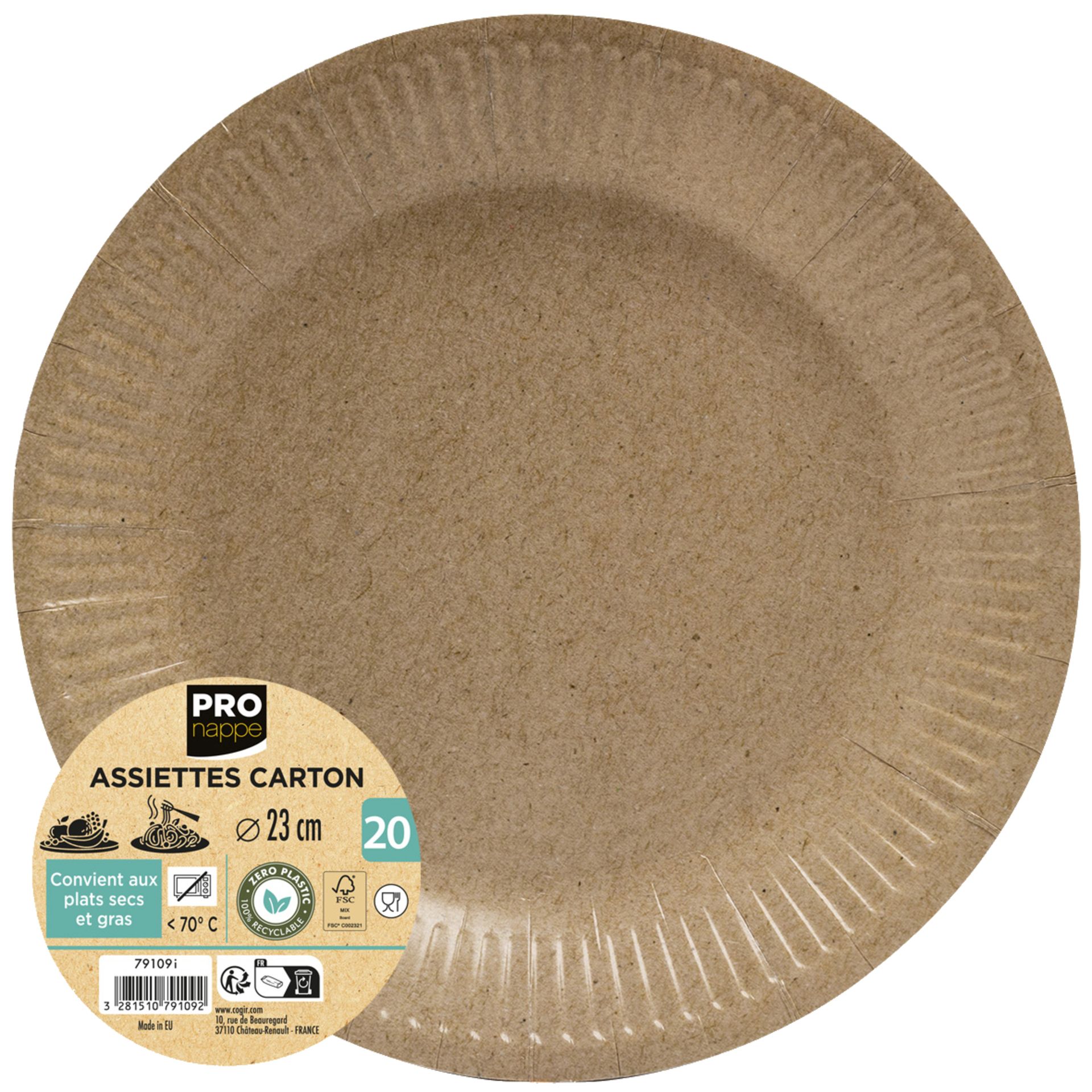 Pappteller 23cm br 15St