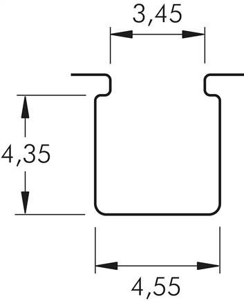 T-Nut(3,5mm) Zylinderschalter, 2-Leiter-Reed-Sensor, rote LED