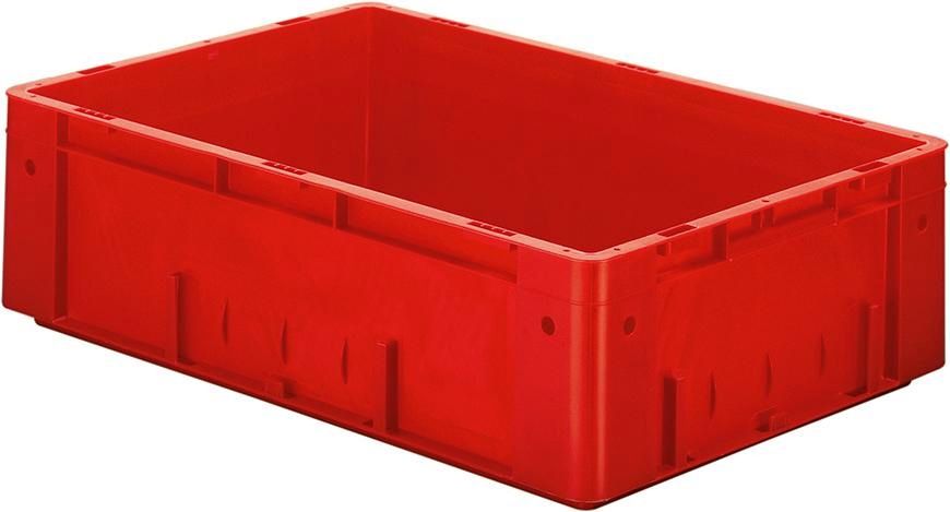 Transport-Stapelkasten B600xT400xH175 mm rot Auflast 700kg ohne Griffloch LA-KA-PE