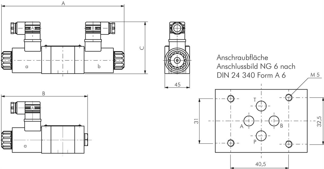 Verschlussplatte inkl. 4 Stück O-Ringe, NG 6 (Alternativ) -Kolben,