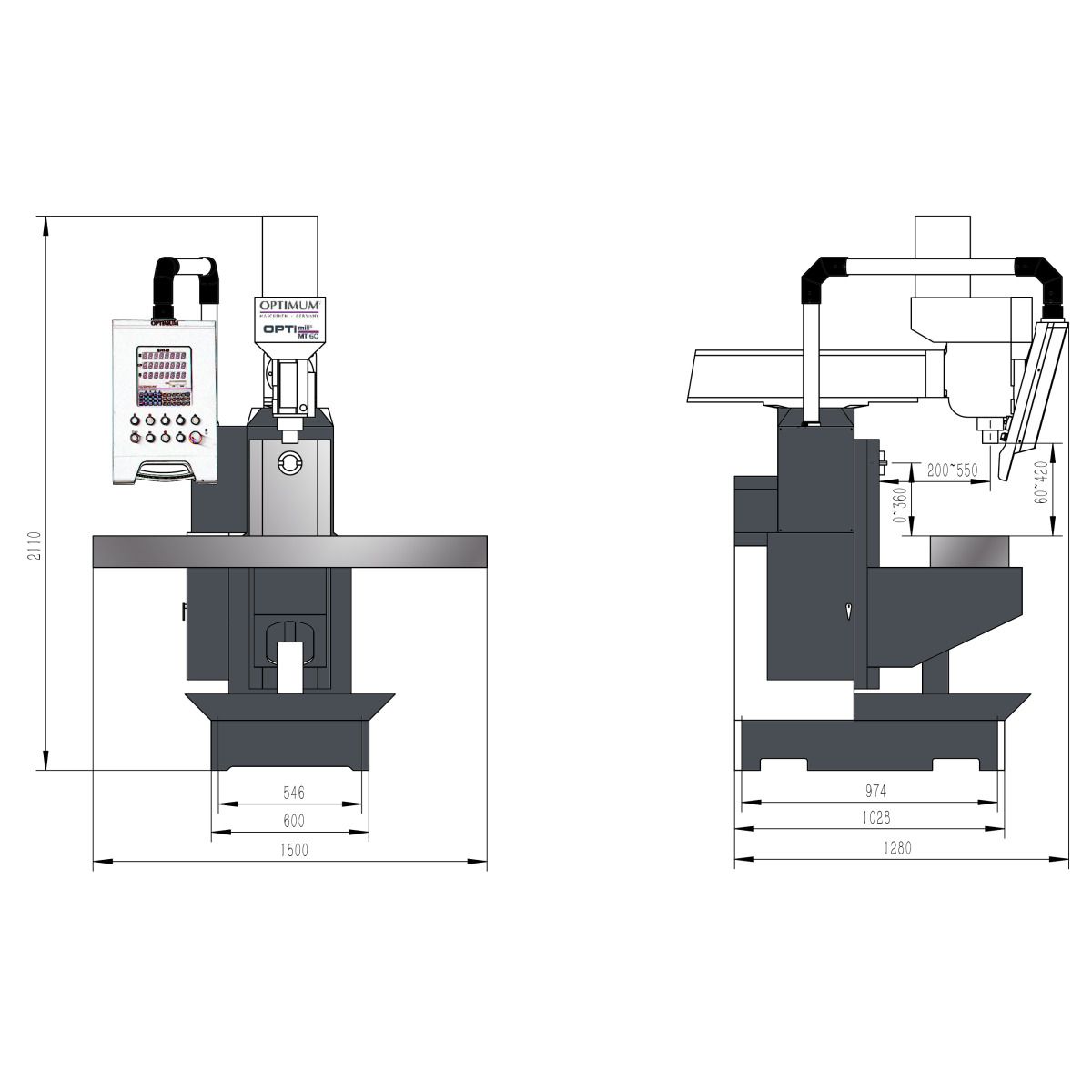 Fräsmaschine Optimum OPTImill MT 60