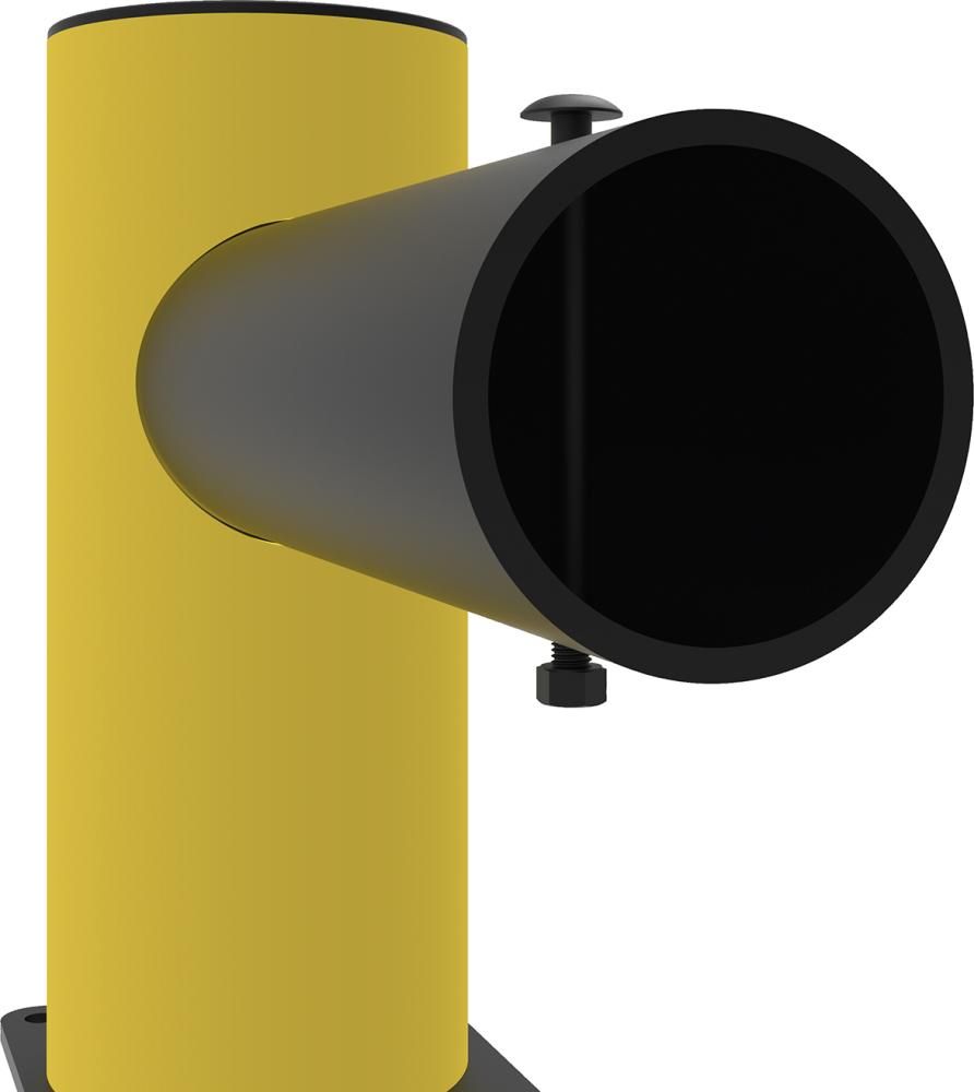 Endpfosten für Barriere Charlie H500xB619xD200 mm schwarz/gelb