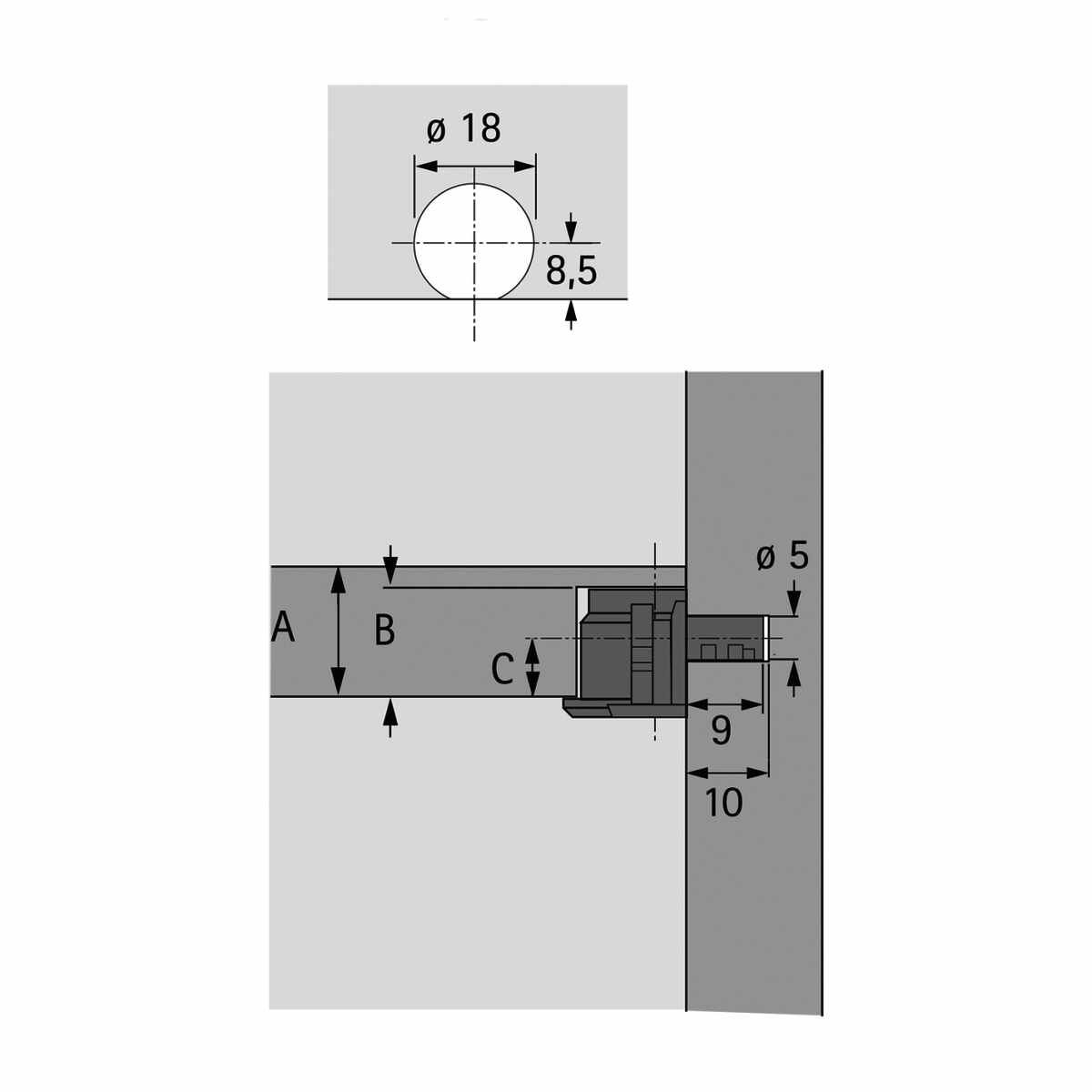 Bodenträger Beta 12,5 mm