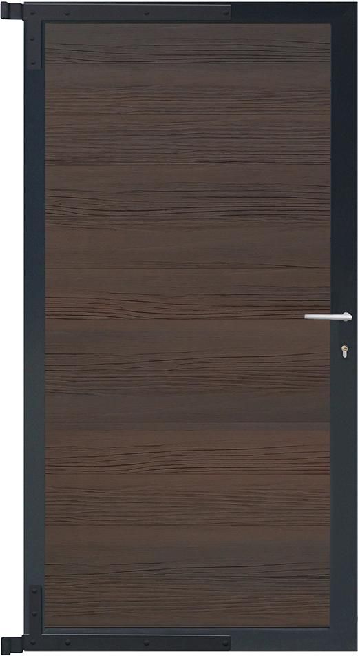 SKÄR-Tor-Komplettset 90 x 173 cm, Holzdekor braun/anthrazit