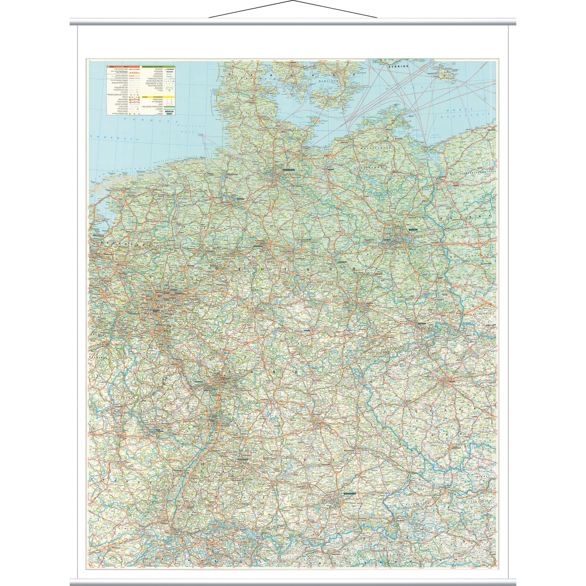 Kartentafel Straßenkarte 137x97cm (1:750.000)