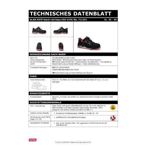 ELTEN ALAN XXTP Sicherheitshalbschuh ESD, Schwarz, Gr. 37
