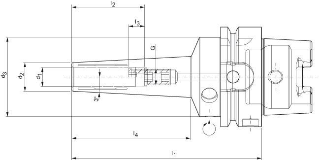 Spannfutter HPH 3Grad DIN69893A HSK-A63 3x120mm WTE
