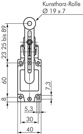 Omron-Sicherheits-Positionsschalter, Rollenhebel verstellbar