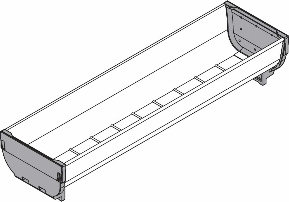 ORGA-LINE Schale, Länge=352 mm, Breite=88 mm, inox-gebü/staubgr