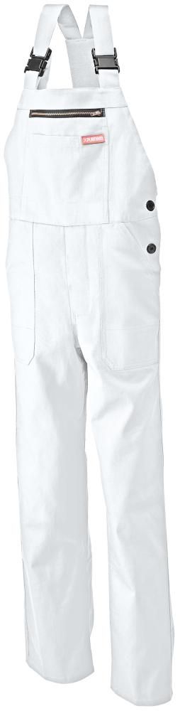 Latzhose, 100% BW, 290 g/qm,Gr.94,reinweiß