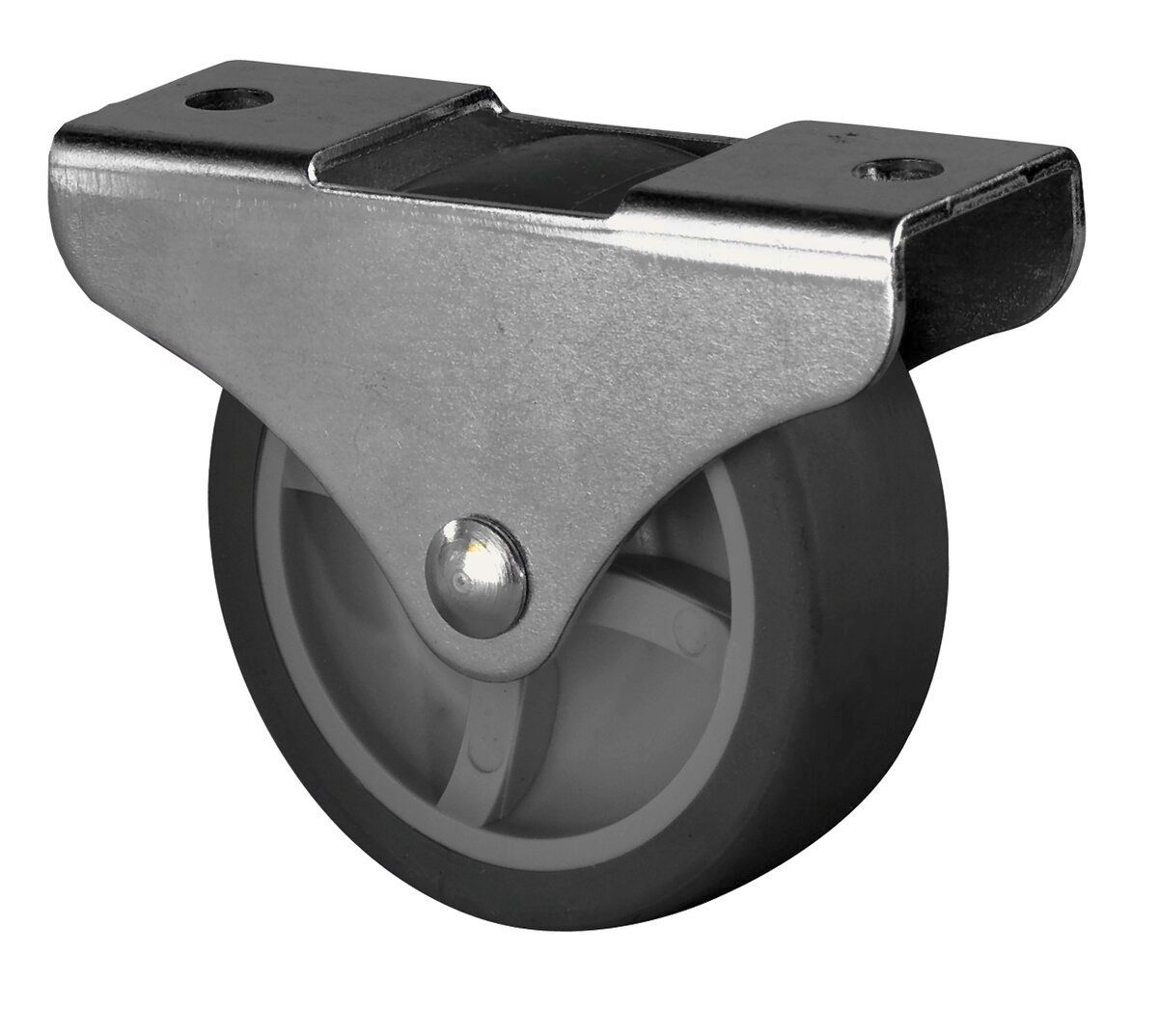 Bockrolle 50 mm/Hartböden/Grau 68x25 MM