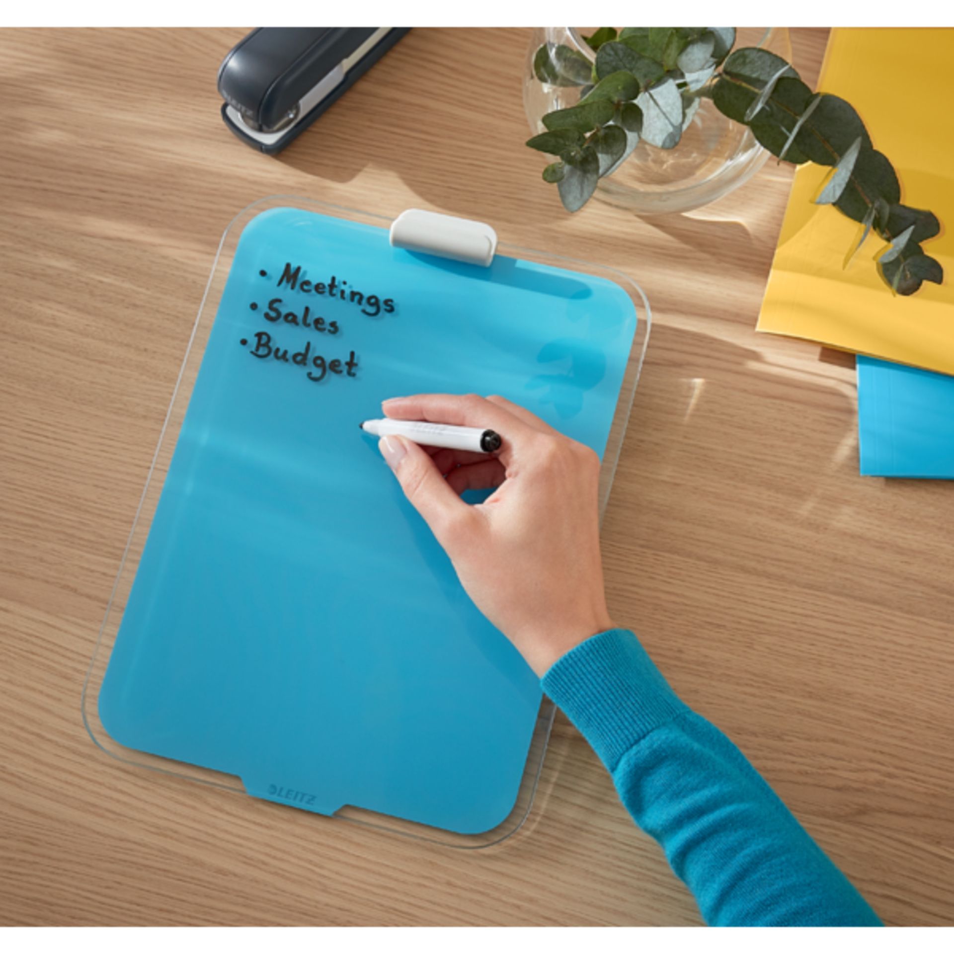 Desktop-Notizboard Cosy 216x297mm Glas blau