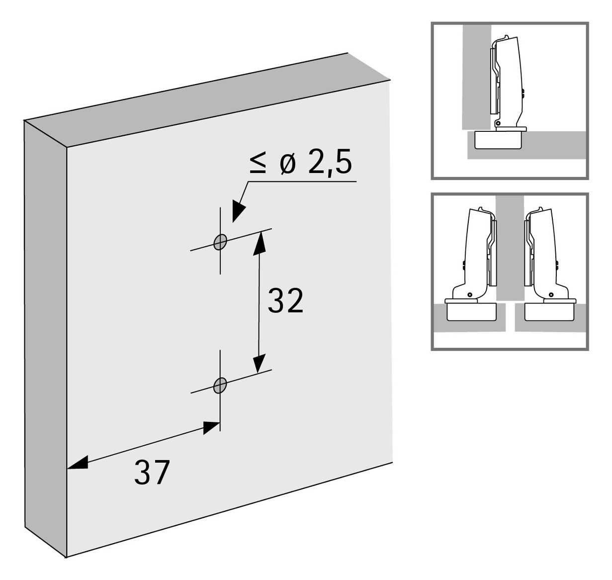 HETTICH Kreuzmontageplatte D=0,0mm
