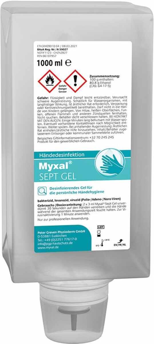 Händedesinfektion Myxal Sept Gel,1000 ml Variofl.Myxal