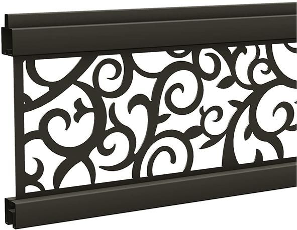ECOSTECK-Gitterfüllung , 20 x 140 x 1800 mm Aluminium Ranken ANTHRAZIT