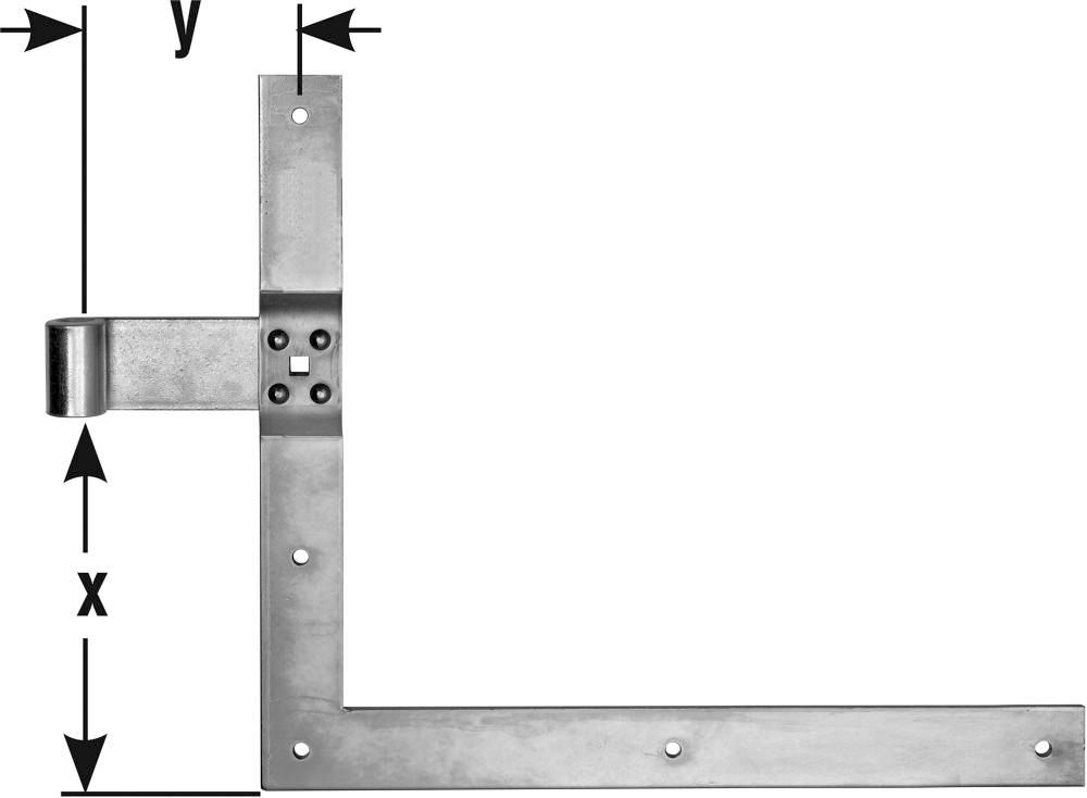 Paar Winkelbänder D16 350x400 mm hell verzinkt