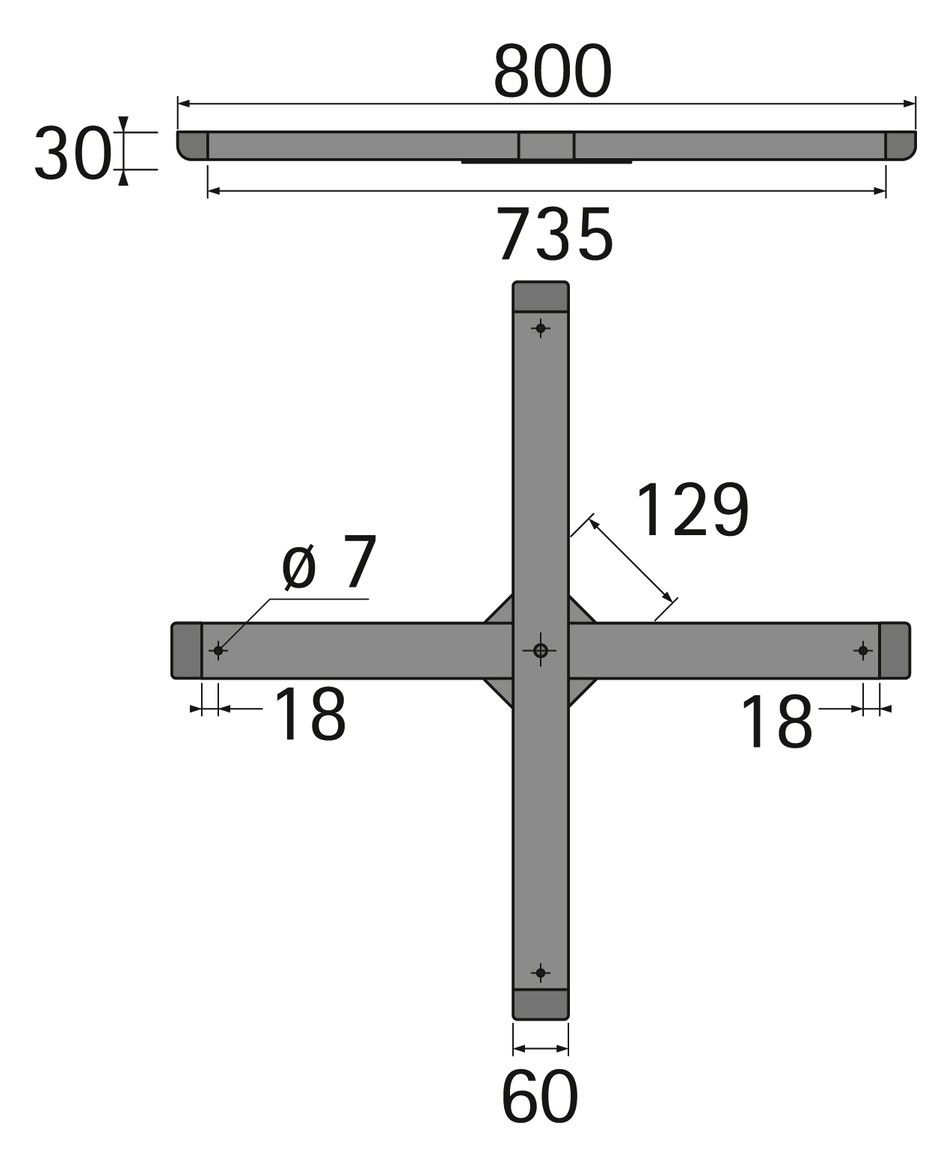 HETTICH Montagekreuz 800 x 800 mm