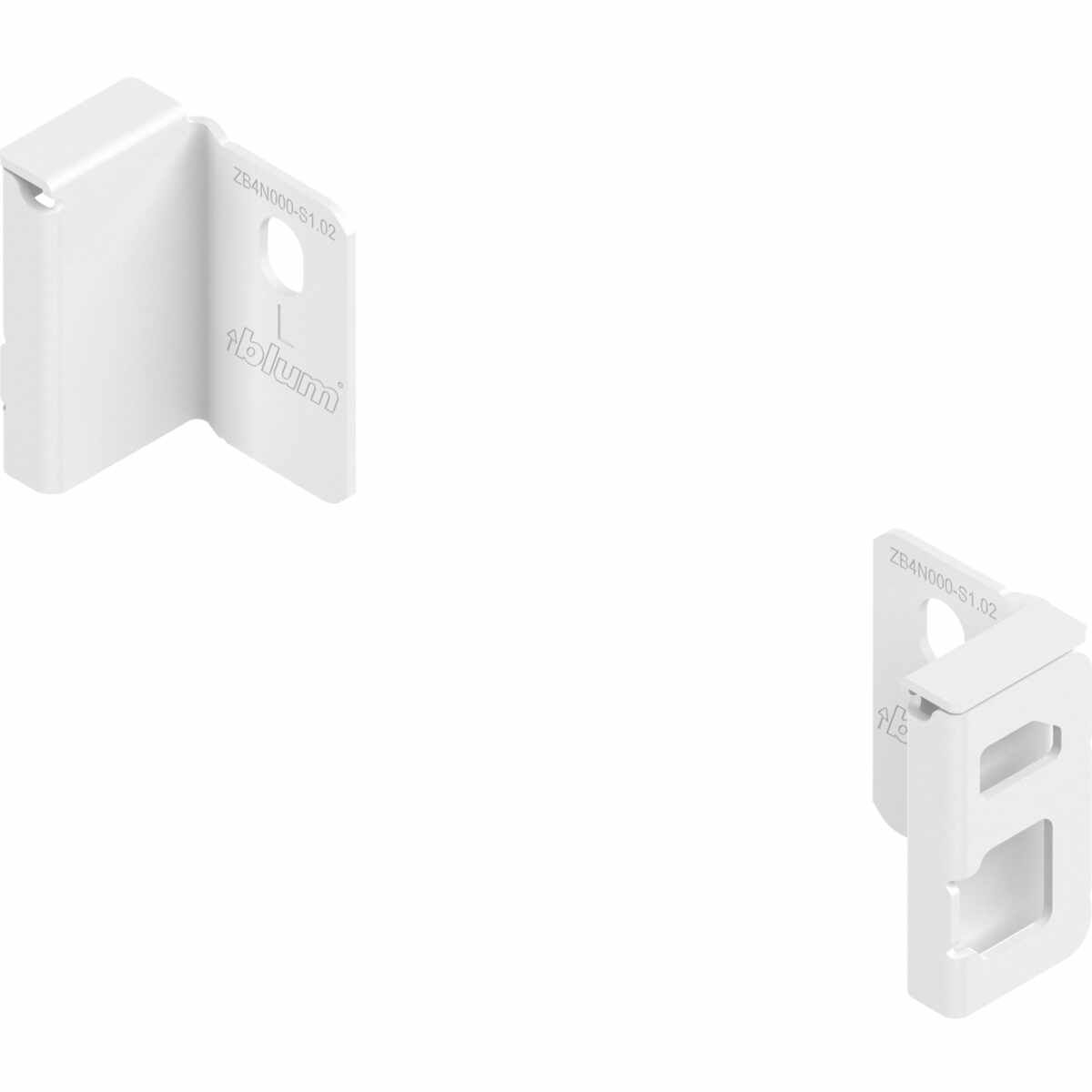 MERIVOBOX Holzrückwandhalter, Höhe N (82,5 mm), links/rechts, seidenweiß matt