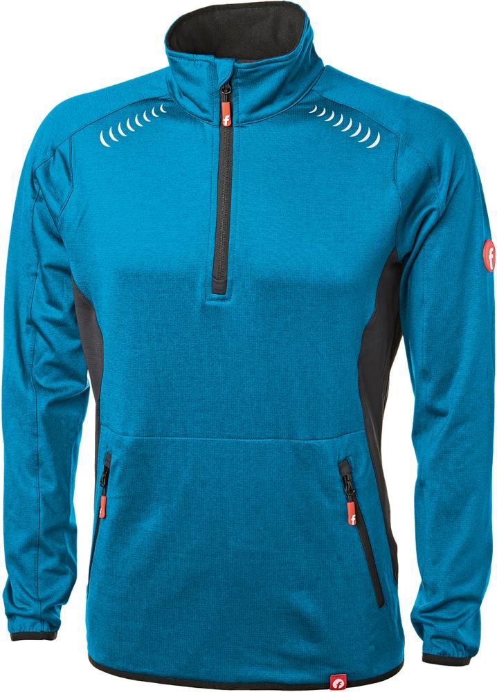 Tech-Fleecepullover türkis/schwarz meliert Gr. XS Fortis Elements