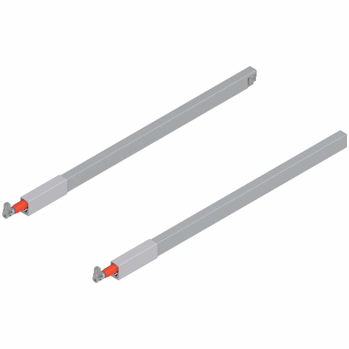 TANDEMBOX Längsreling (oben), für Frontauszug, NL=500 mm, links/rechts, für TANDEMBOX antaro, R9006 weißaluminium