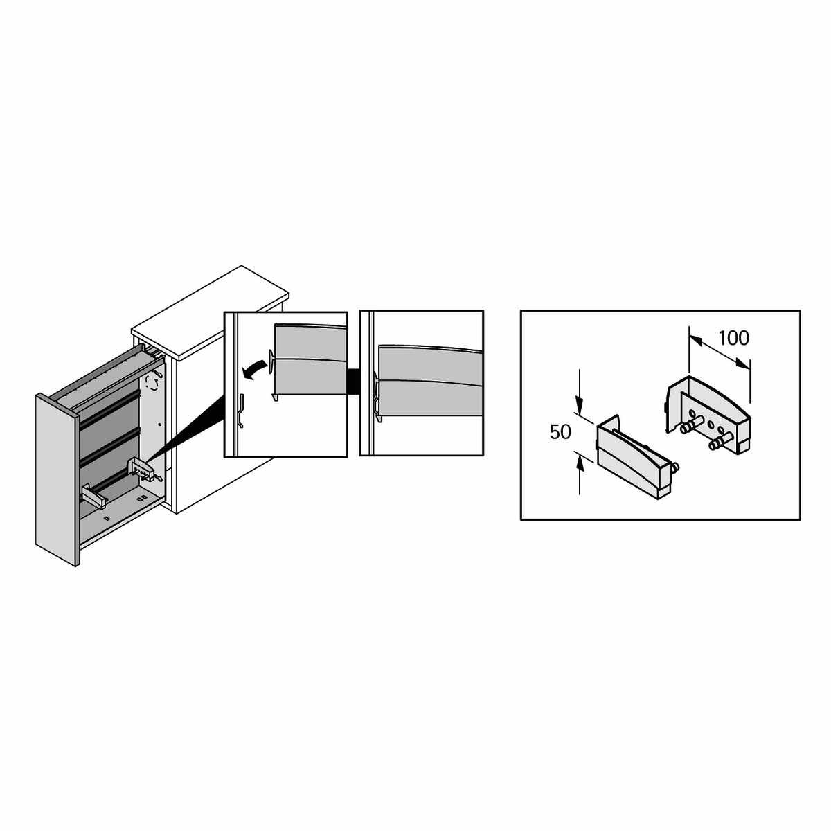 Set Universalhalter Org@Wall, transparent