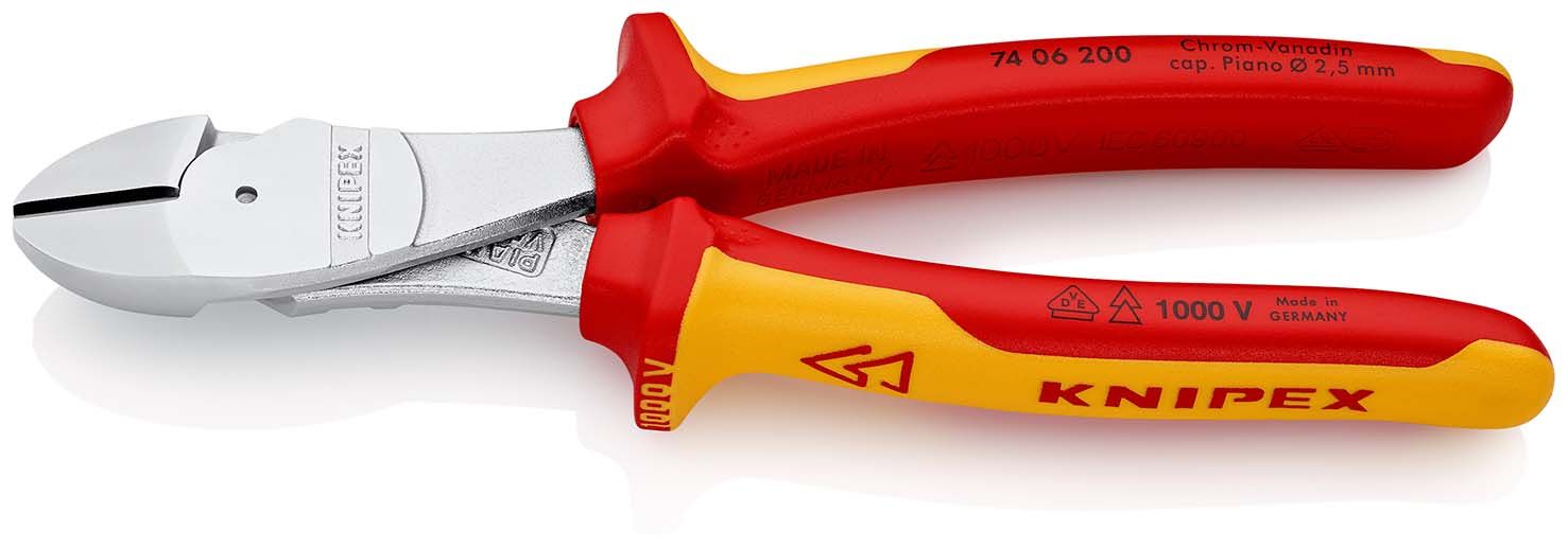 KNIPEX Kraft-Seitenschneider isoliert mit Mehrkomponenten-Hüllen,