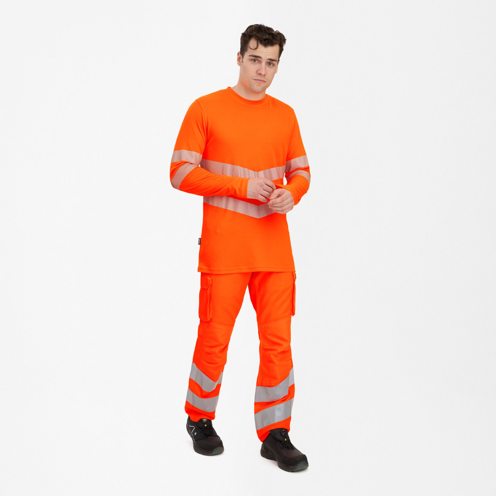 Safety Langarm-T-Shirt Hi-vis Orange, Gr. XS