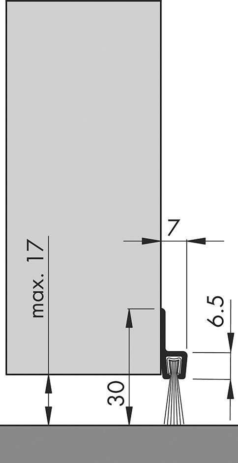 Türbodendichtung alu IBS 31 100cm m.PP Bürste ELLEN