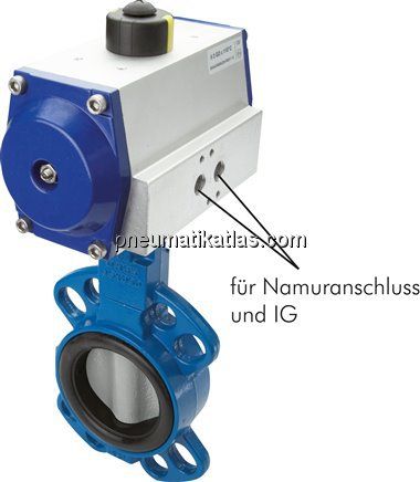 Pneum. Klappe 2-1/2"-150 lbs (ANSI B 16.5) GGG40/Edelstahl/EPDM