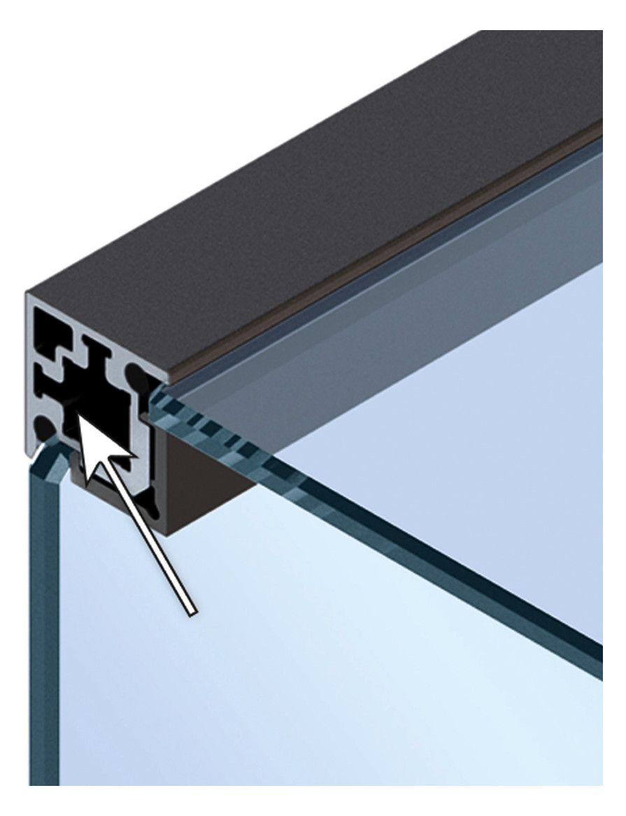 HETTICH CADRO Glas-Eckprofil 4MM EDS OP 3000 MM