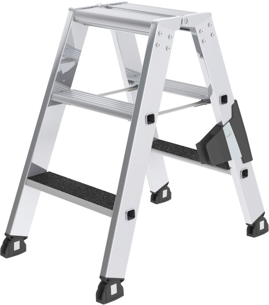 Alu-Stehleiter 2x3 Stufen clip-step R13 Gesamthöhe 0,67 m Arbeitshöhe bis 2,20 m