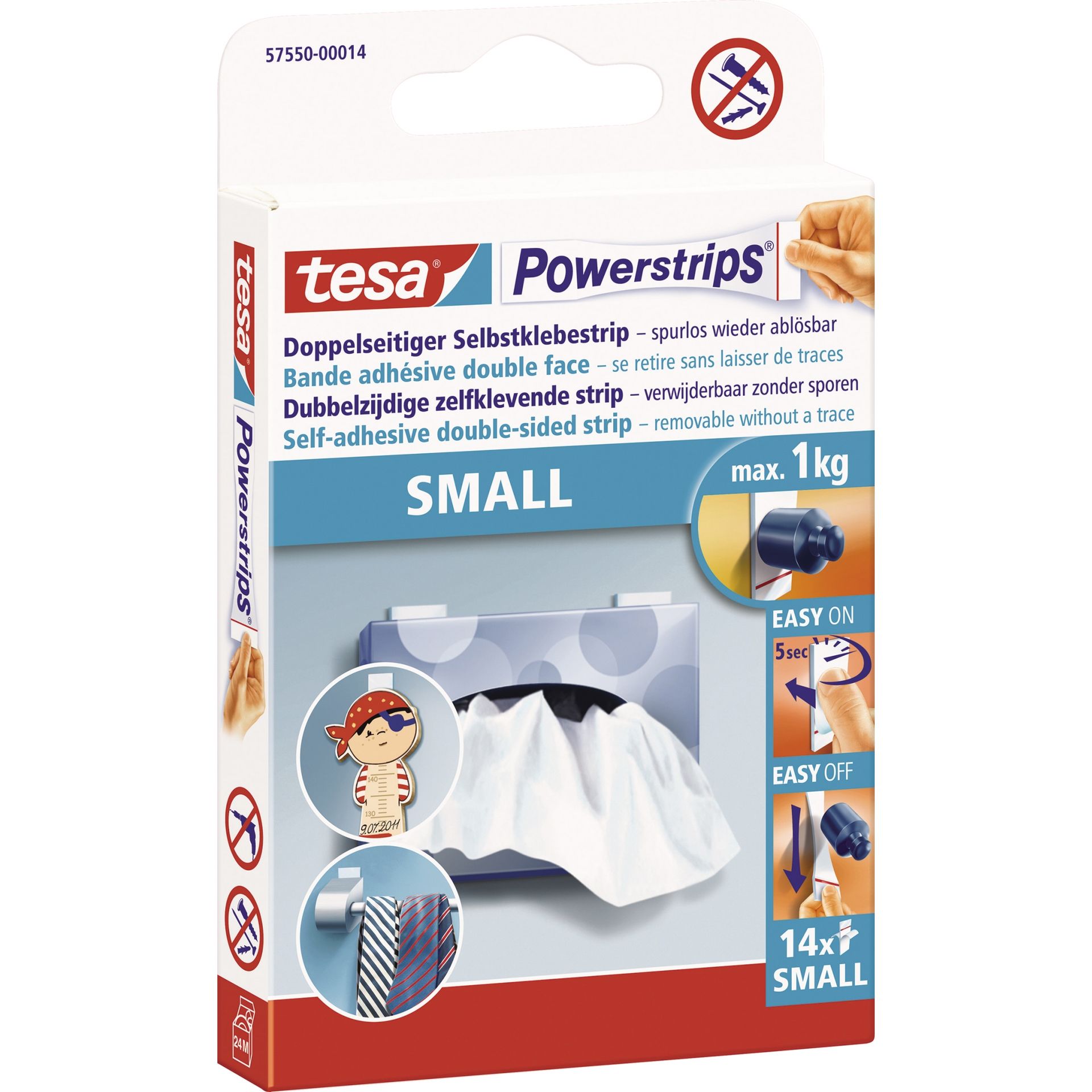 Klebestücke Powerstrips small 14,5x33mm 14 St./Pack