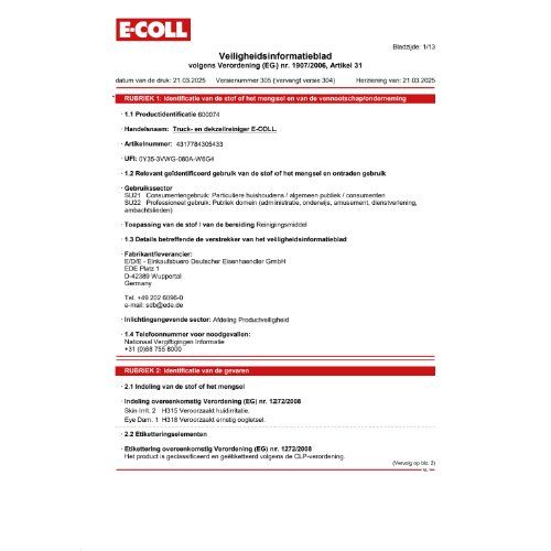 Lkw- und Planenreiniger 10L Kanister E-COLL