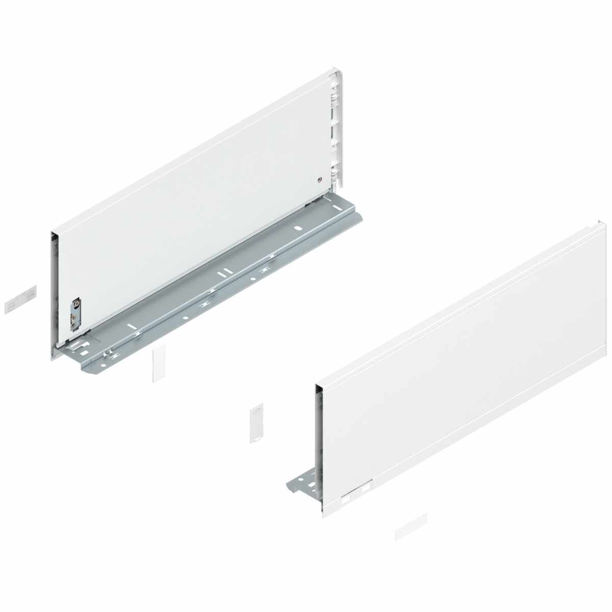 LEGRABOX Zarge, Höhe C (177 mm), NL=450 mm, links/rechts, für LEGRABOX pure, seidenweiß matt