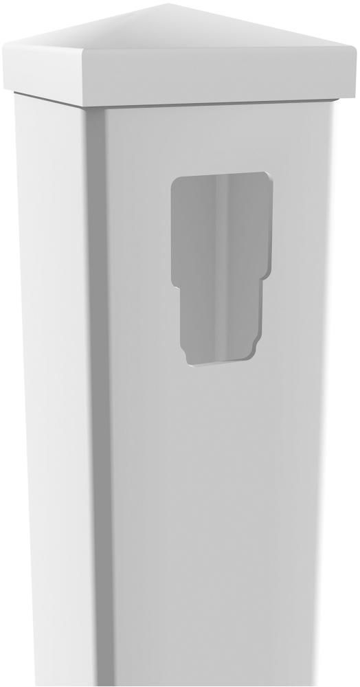 ELDORADO-Line Endpfosten 12,7 x 12,7 x 112,7 cm, PVC weiß, kartonverpackt für Schrägelemet