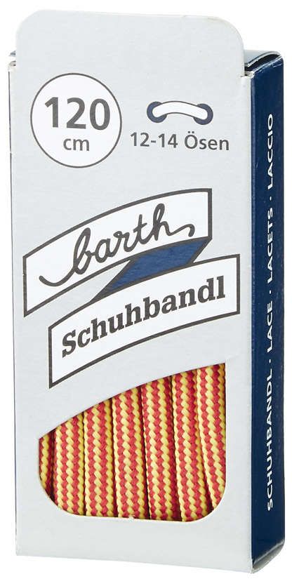 Schnürsenkel, 120cm, rund gelb-rot Barth