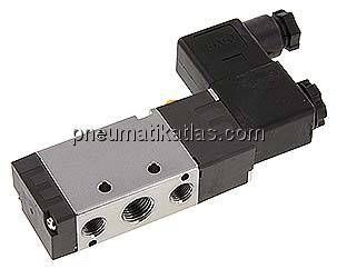 5/2-Wege Magnetventil, G 1/4" (Abluft G 1/8"), Federrückstellung, 24 V=